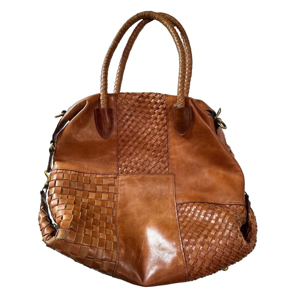 PATRICIA NASH SLOUCHY DISTRESSED  3 WAY WEAVE PALOMA HANDBAG